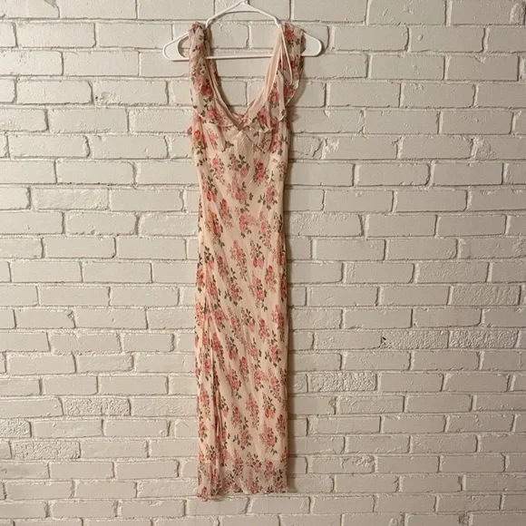 Mango Floral Dress - Cream and Pink - Picture 1 of 3